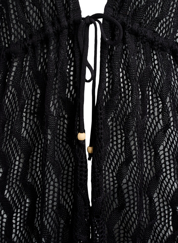 Strandkimono mit Bindegürtel, Schwarz, Packshot image number 2