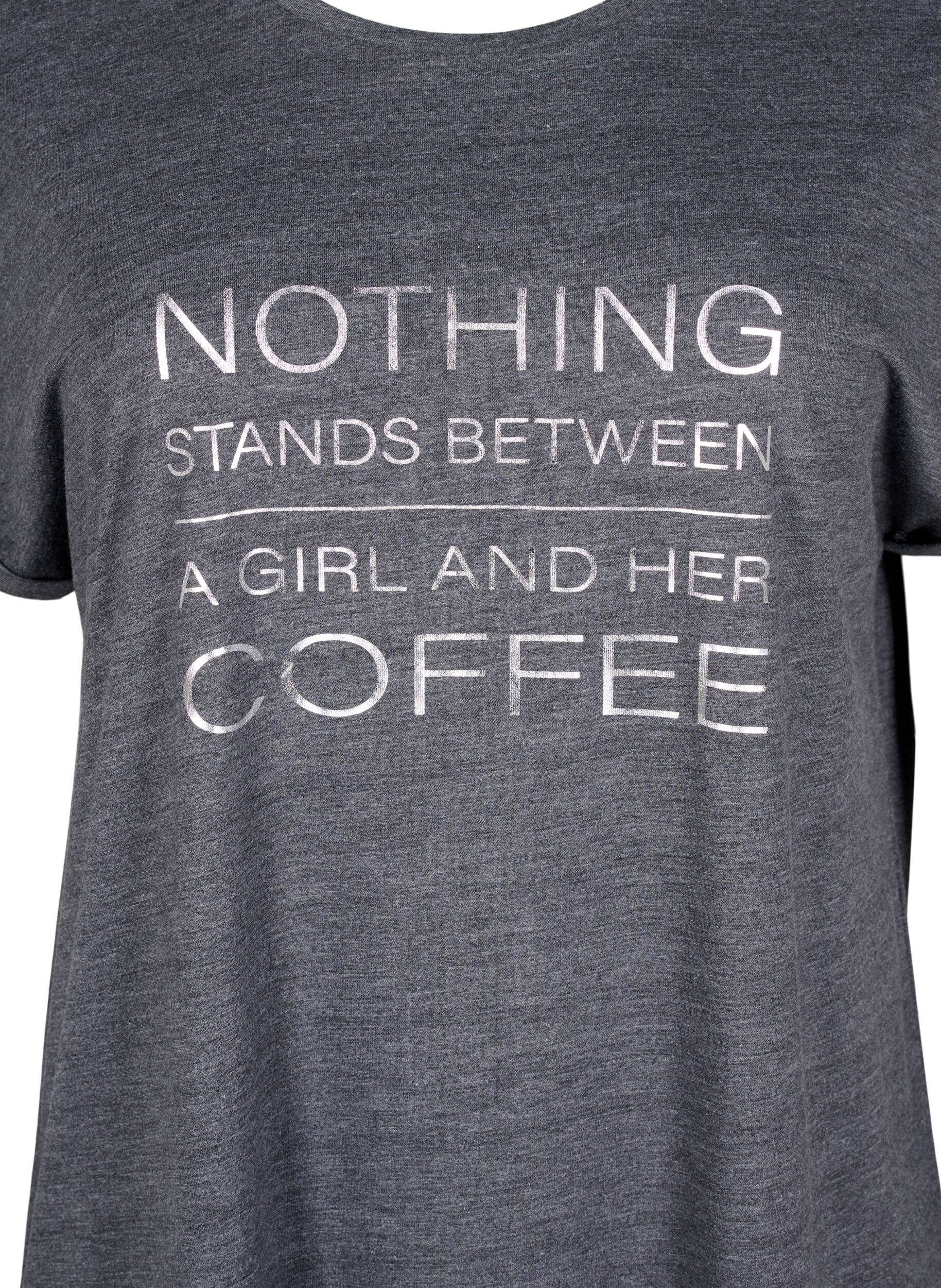 Zizzi Kurz&auml;rmliges Nachthemd mit Textdruck, , Packshot image number 2