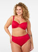 Culotte tai en dentelle et microfibre brillante, Rouge, Model image number 0