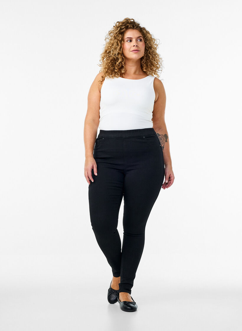 Jeggings à taille haute., Noir, Model image number 0