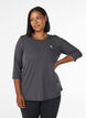 Haut de sport avec manches 3/4, Gris anthracite, Model image number 0
