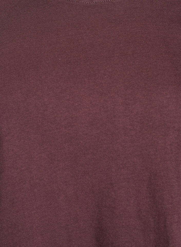 T-shirt basique en coton &agrave; col rond, Marron, Packshot image number 2