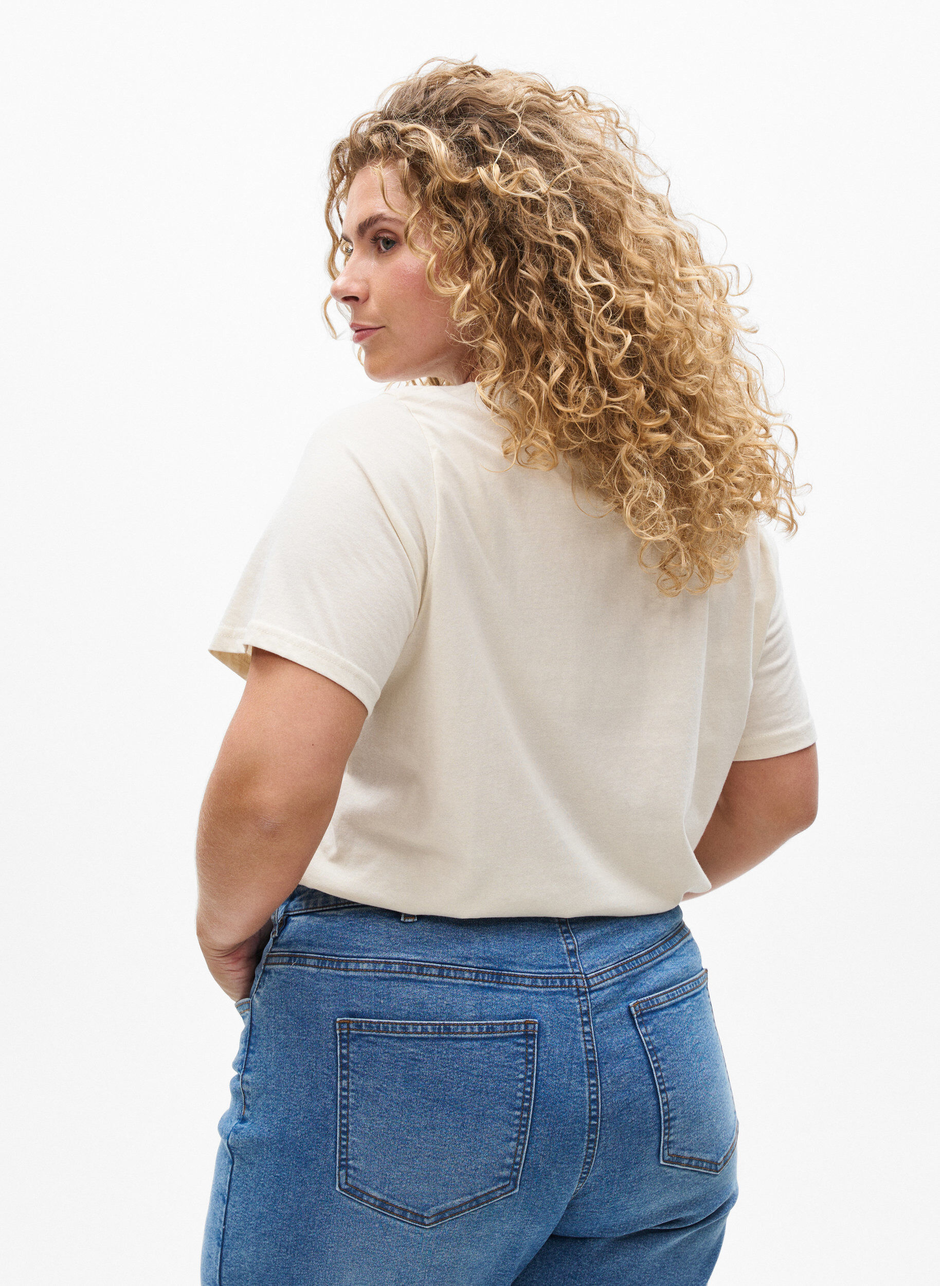 ZizziT-shirt imprim&eacute;, Vanille, Model image number 2