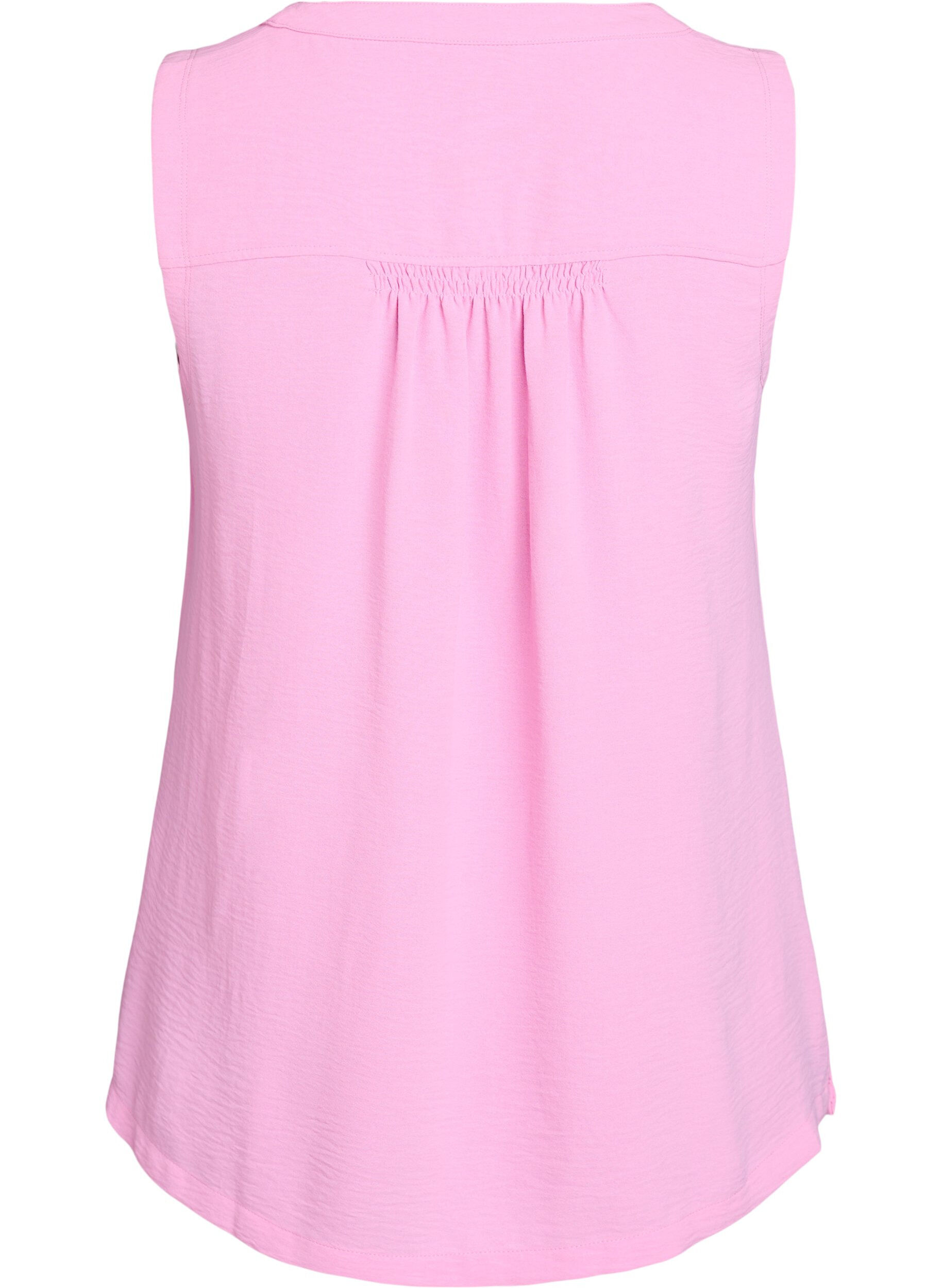 Zizzi&Auml;rmelloses Oberteil mit Faltendetails, Pink, Packshot image number 1