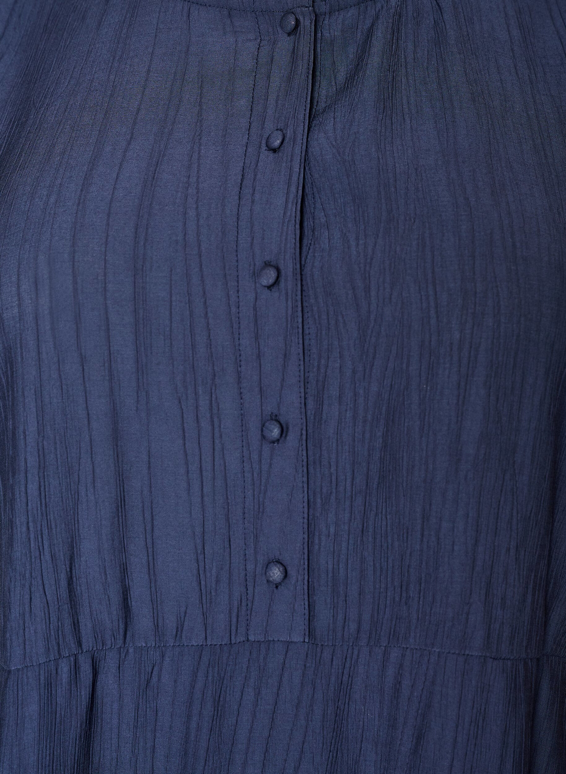 ZizziKurzes Kleid aus Viskose mit R&uuml;schendetails, Blau, Packshot image number 2