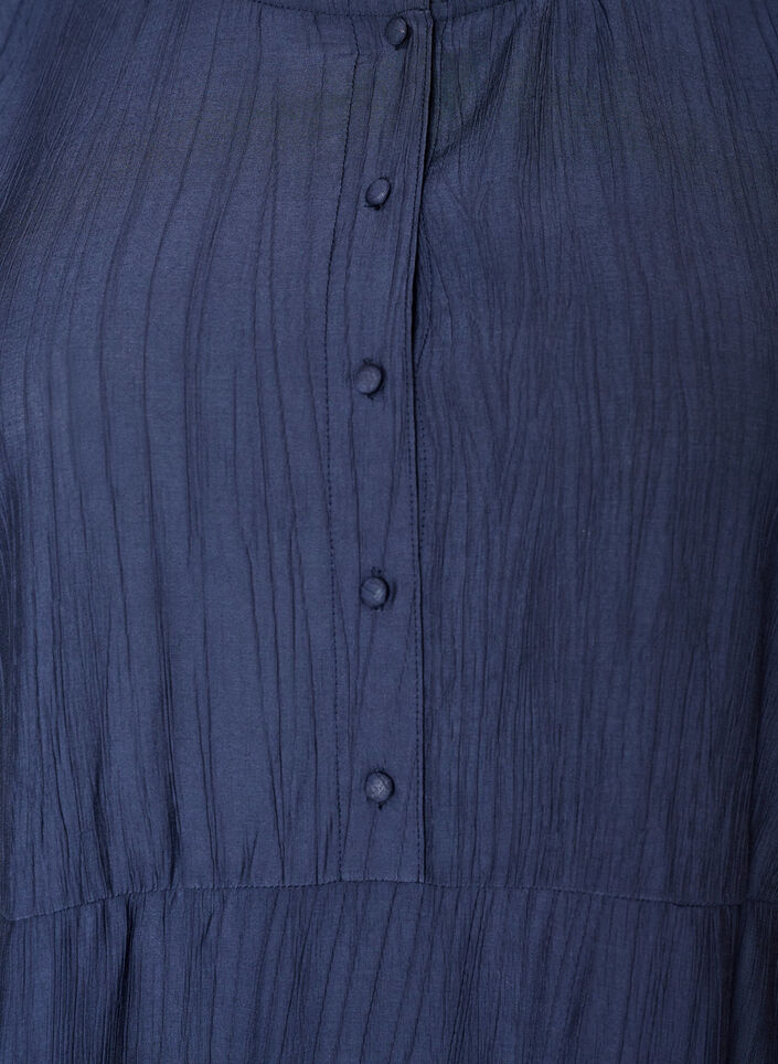 Kurzes Kleid aus Viskose mit R&uuml;schendetails, Blau, Packshot image number 2