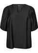 Blouse en viscose avec col en V, Noir, Packshot image number 0