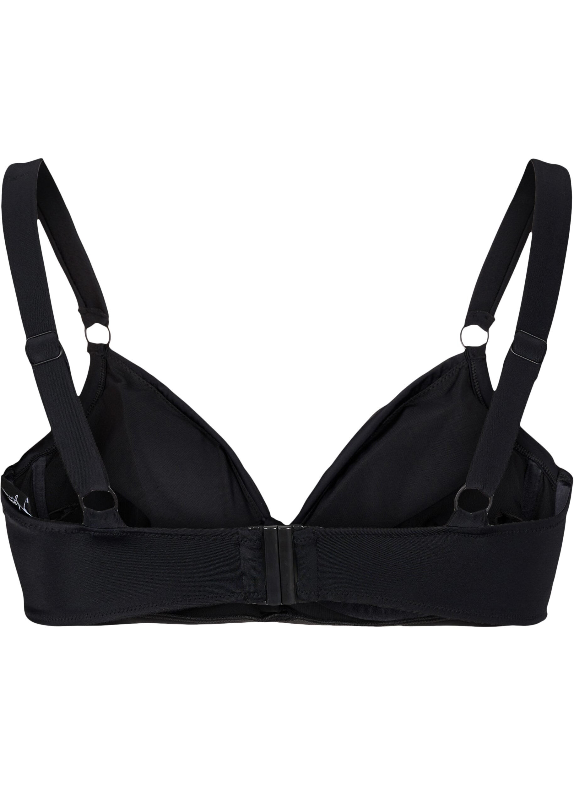 Zizzi Bikini-BH mit B&uuml;gel und drapiertem Stoff, Schwarz, Packshot image number 1