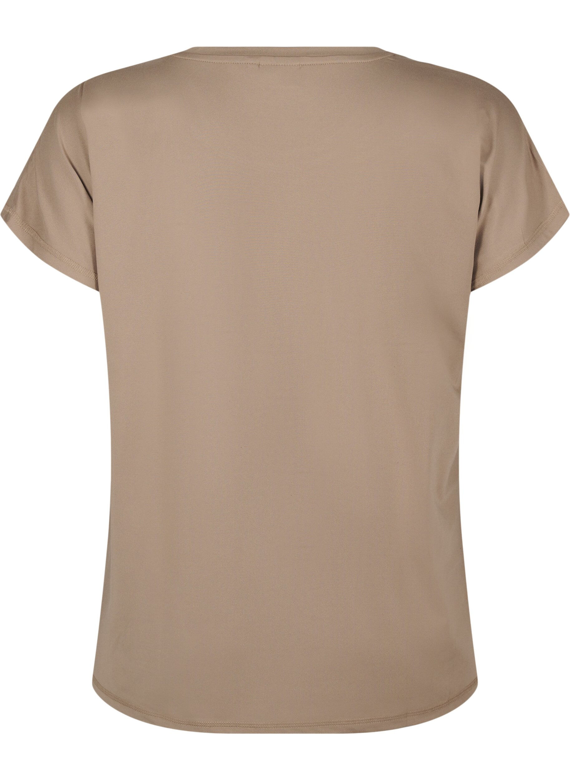 Zizzi Unifarbenes T-Shirt f&uuml;rs Training, Beige, Packshot image number 1