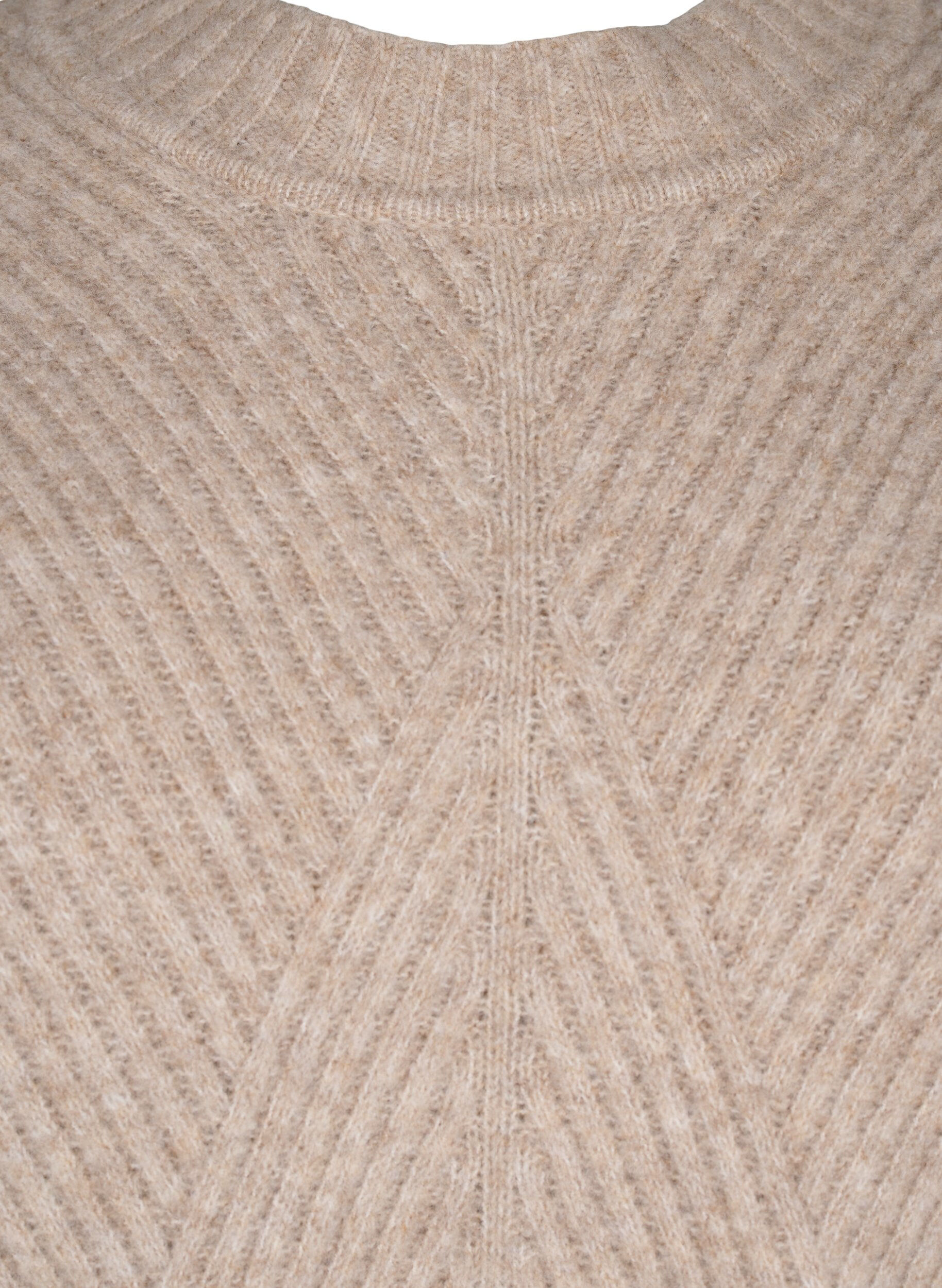 Zizzi Pullover mit Streifenmuster und langen &Auml;rmeln, Simply Taupe Mel., Packshot image number 2