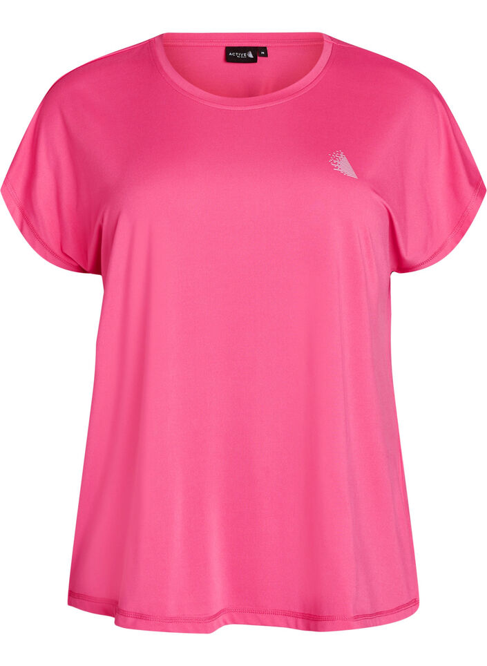 Einfarbiges Trainings-T-Shirt, Pink, Packshot image number 0