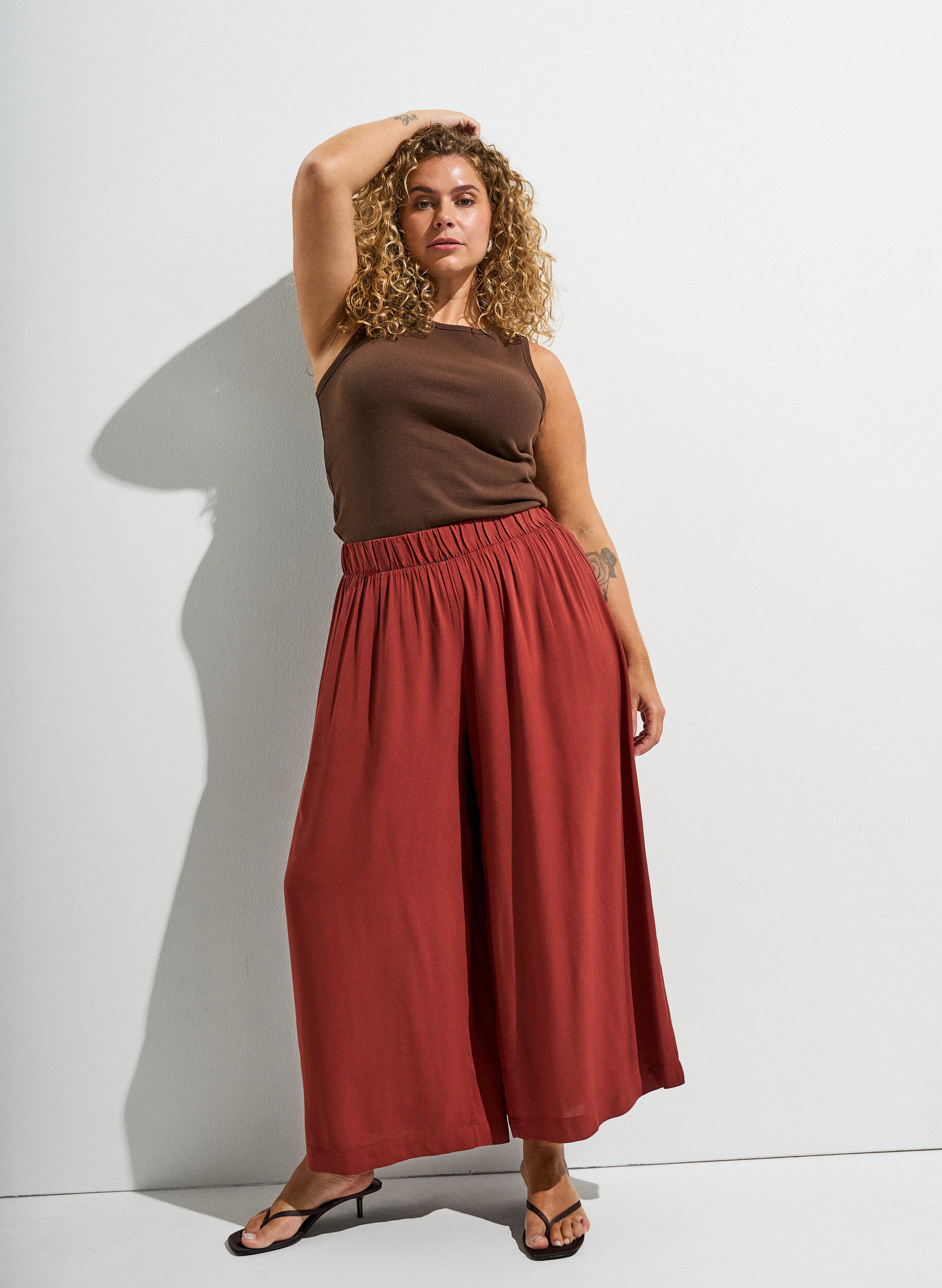 ZizziCulottes aus Viskose mit hoher Taille und weiten Beinen, Rot, Image image number 0
