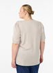 Bluse mit Knopfdetail und kurzen Puff&auml;rmeln, Beige, Model image number 2