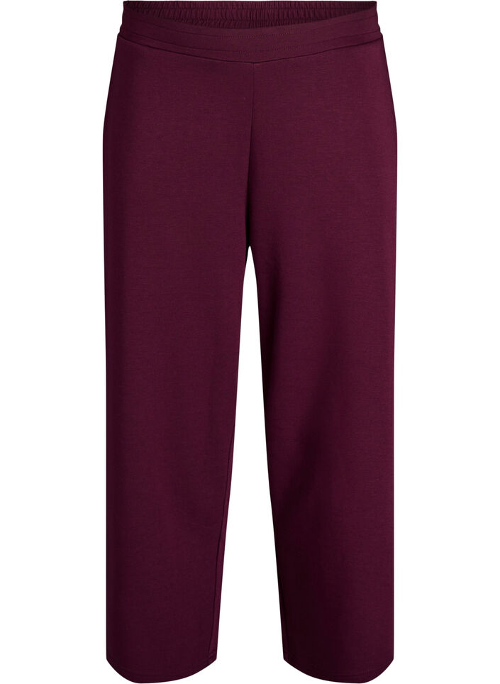 Pantalon 7/8 en modal mélangé avec poches, Bordeaux foncé, Packshot image number 0