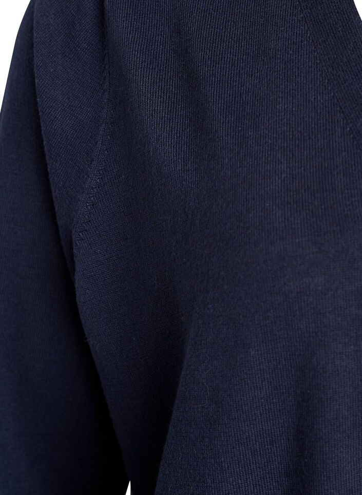 Lange, offene Strickjacke mit Taschen, Blau, Packshot image number 3