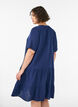 Kurzes A-Linien-Kleid aus Baumwollmusselin, Blau, Model image number 2