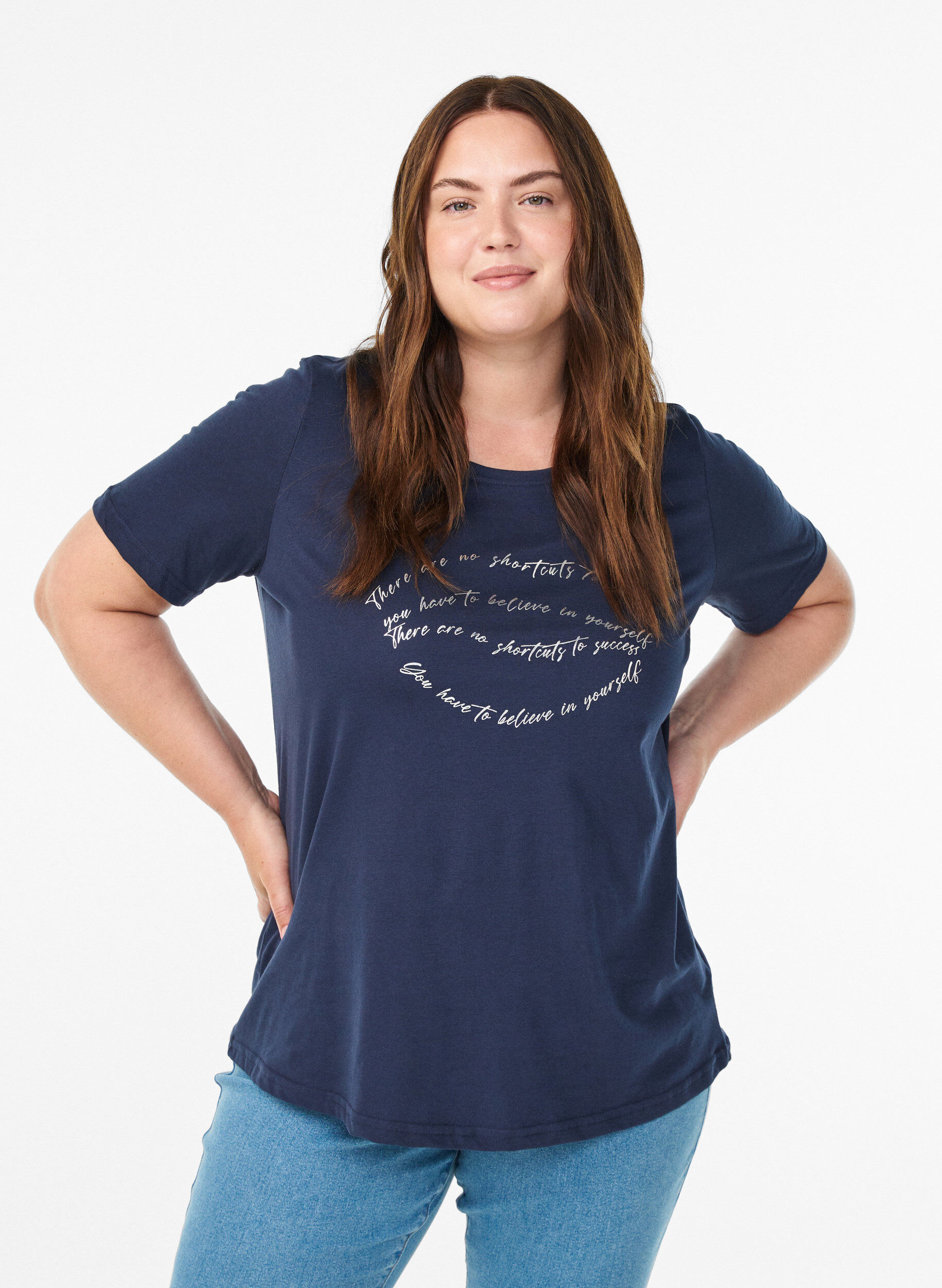 ZizziT-Shirt mit Print, Blau, Model image number 0