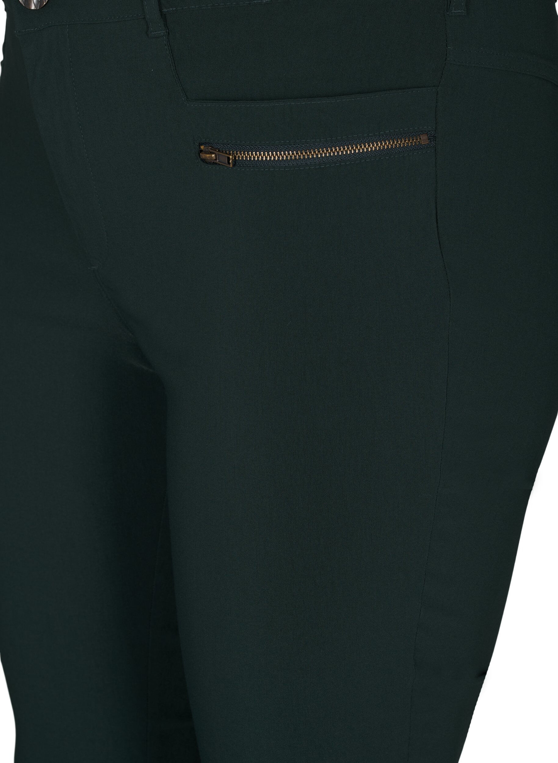 Zizzi Eng anliegende Hose mit Rei&szlig;verschlussdetails, Gr&uuml;n, Packshot image number 2