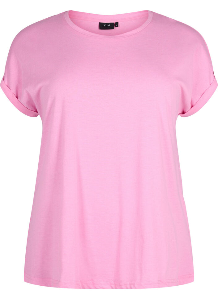 T-Shirt aus Baumwollmischung mit kurzen &Auml;rmeln, Pink, Packshot image number 0