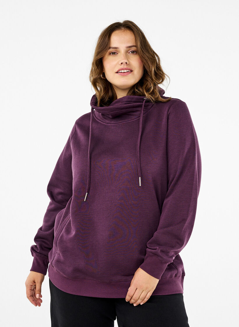 FLASH - Sweat-shirt à col montant, Plum Perfect, Model image number 0