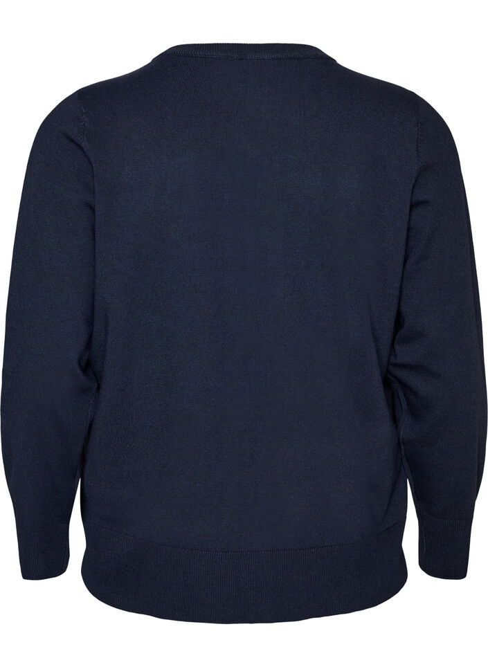 Cardigan en maille fine avec col rond, Bleu, Packshot image number 1