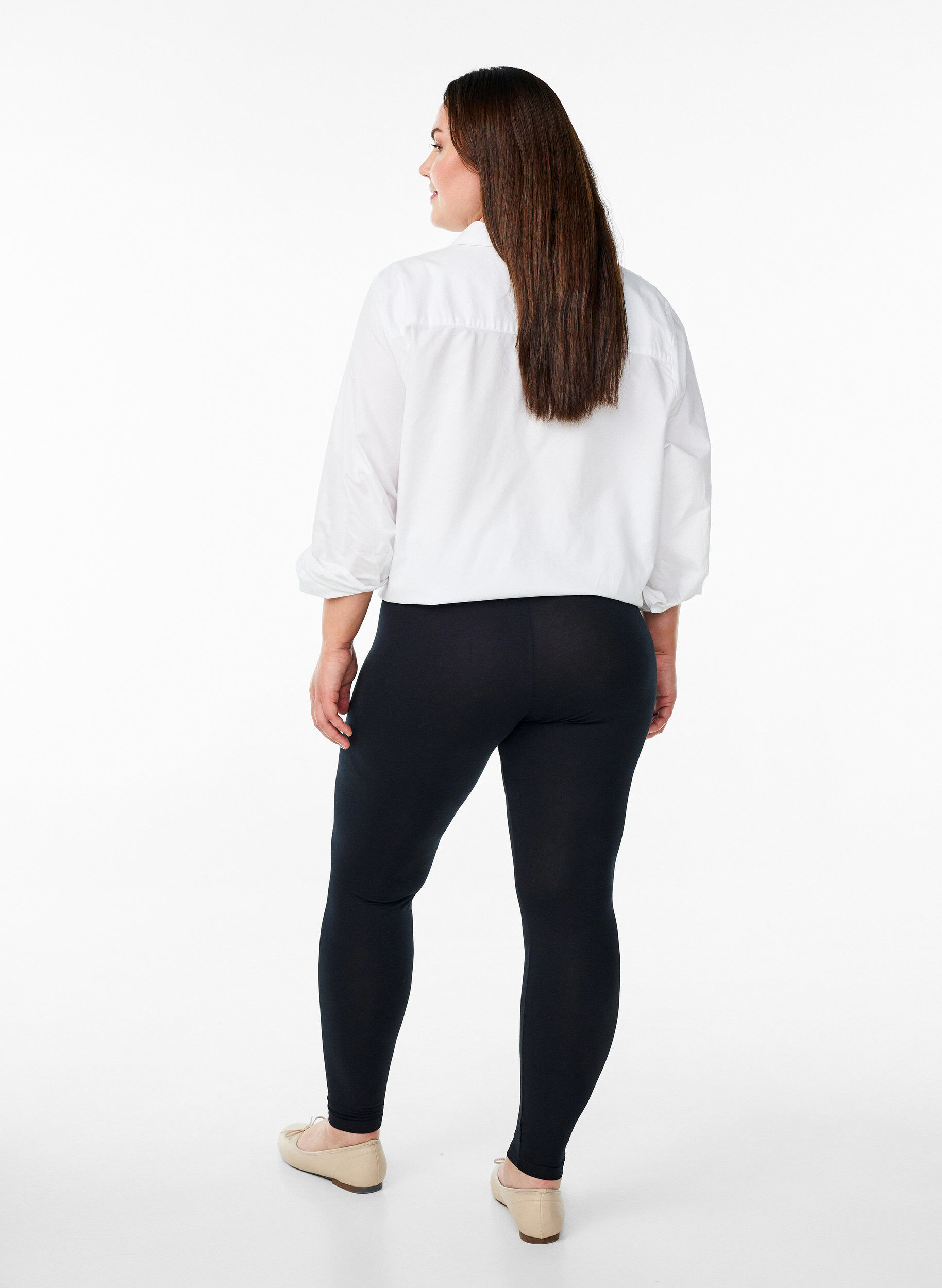 ZizziBasic-Leggings mit extra L&auml;nge, Schwarz, Model image number 2