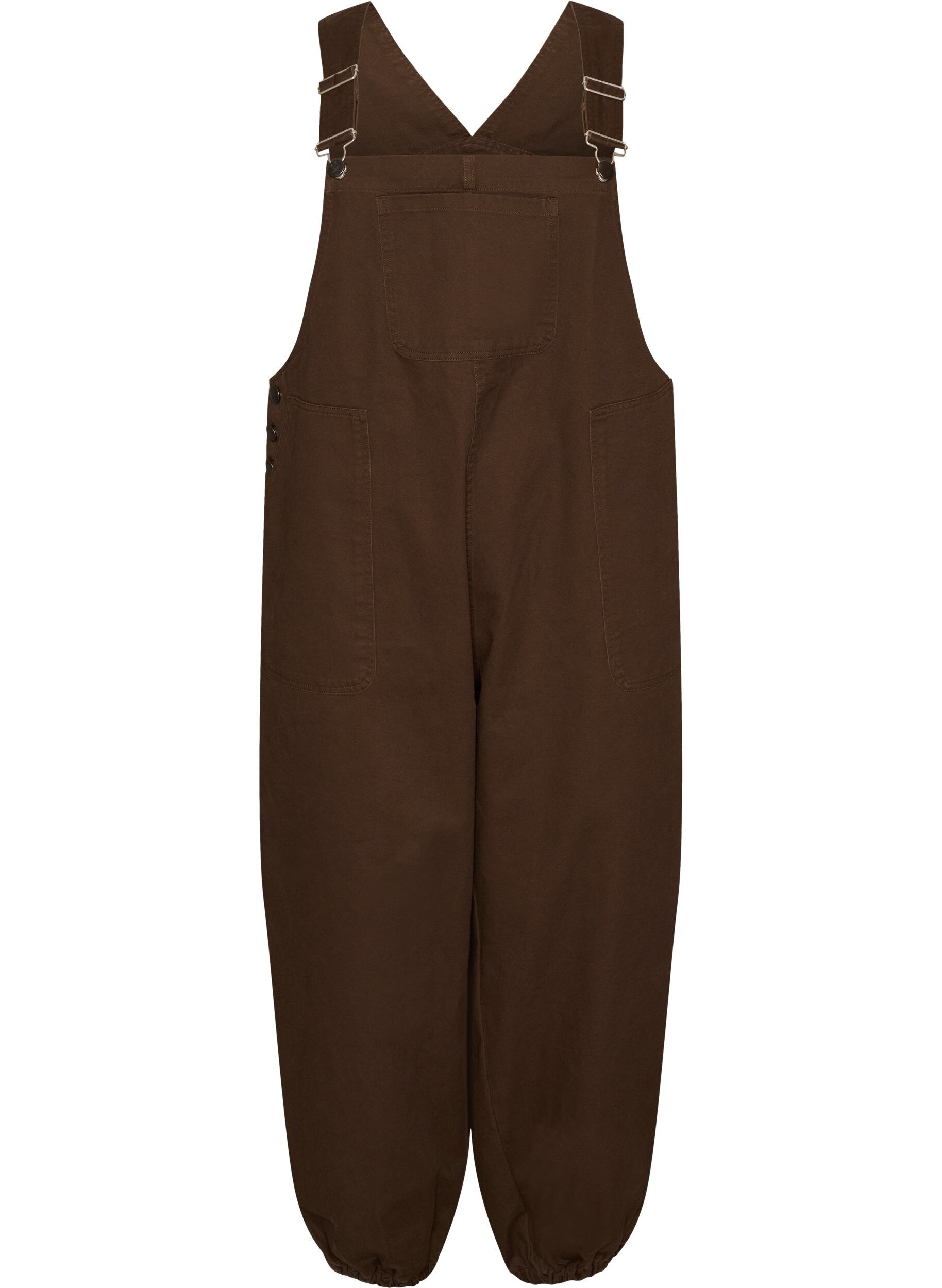 ZizziLatzhose mit Balloneffekt und verstellbaren Tr&auml;gern, Braun, Packshot image number 0