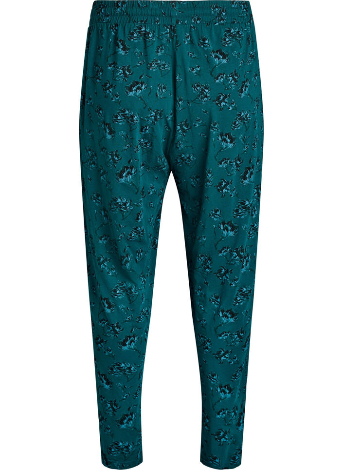 Cotton Pyjamas Hose mit Druck, Türkis, Packshot image number 1