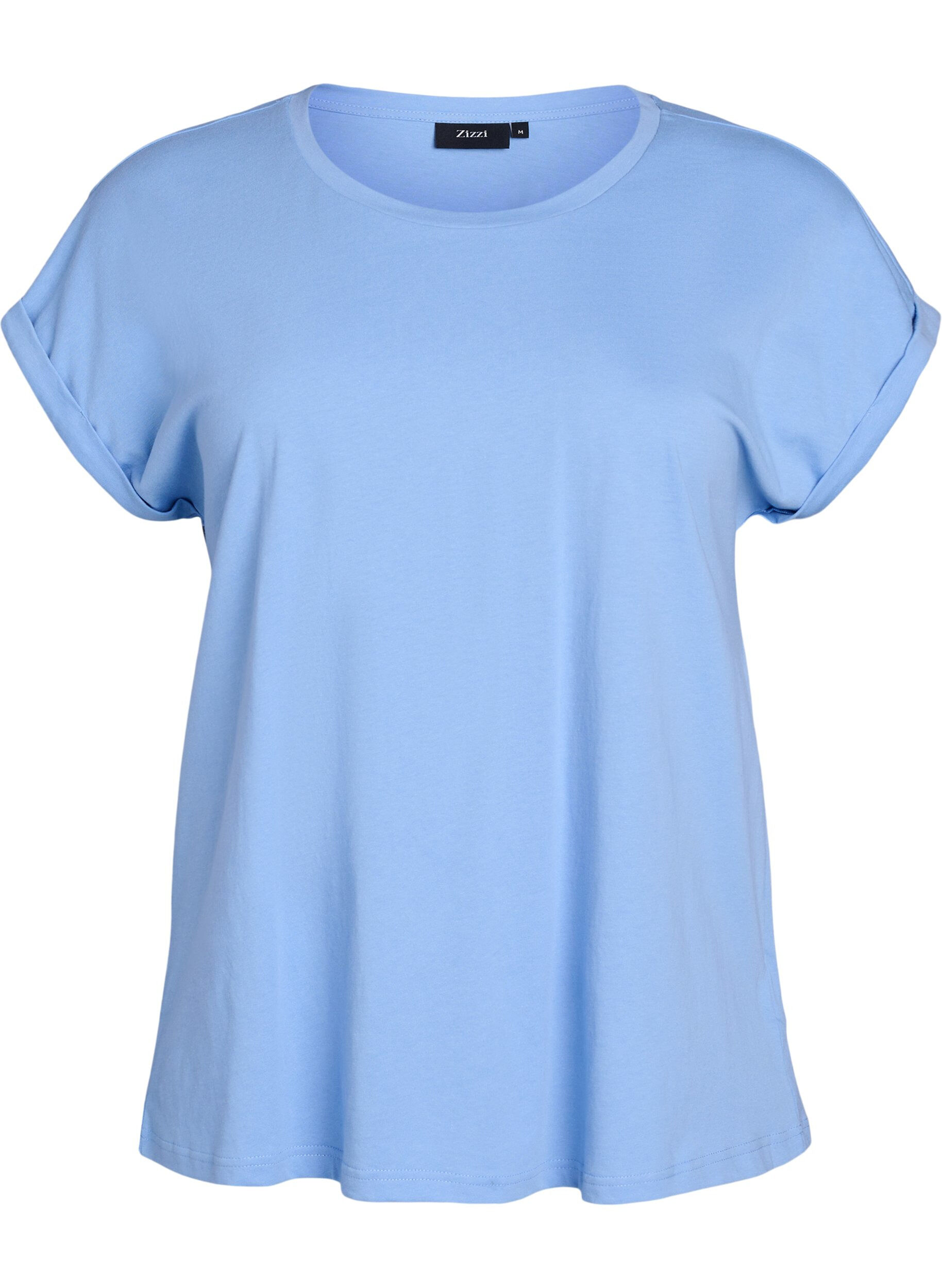 ZizziT-shirt &agrave; manches courtes en m&eacute;lange de coton, Bleu Clair, Packshot image number 0