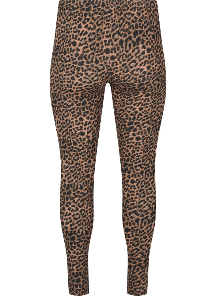 Viskose Leggings mit Leopardendruck, Schwarz, Packshot image number 1