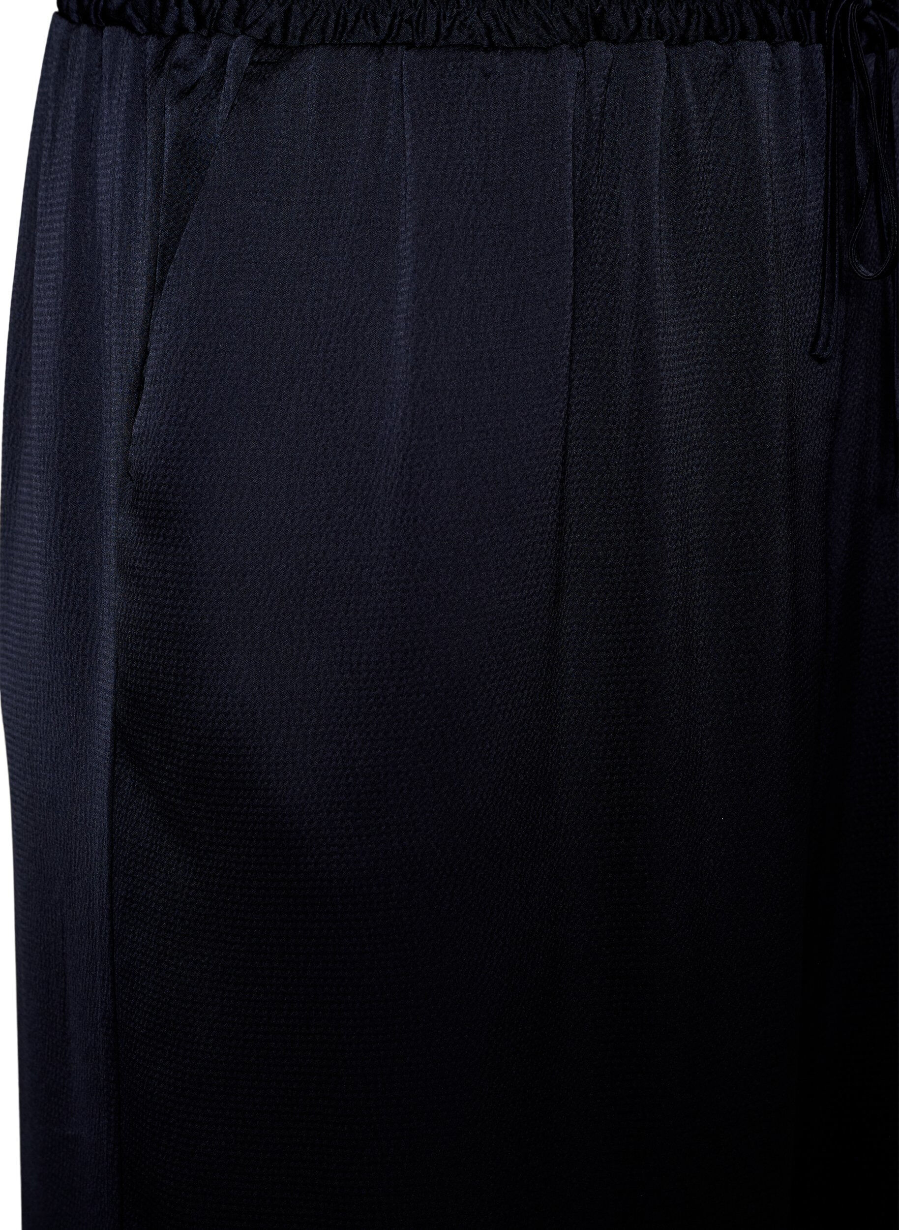 Zizzi Pantalon aspect satin &agrave; jambes larges et droites, Bleu, Packshot image number 2