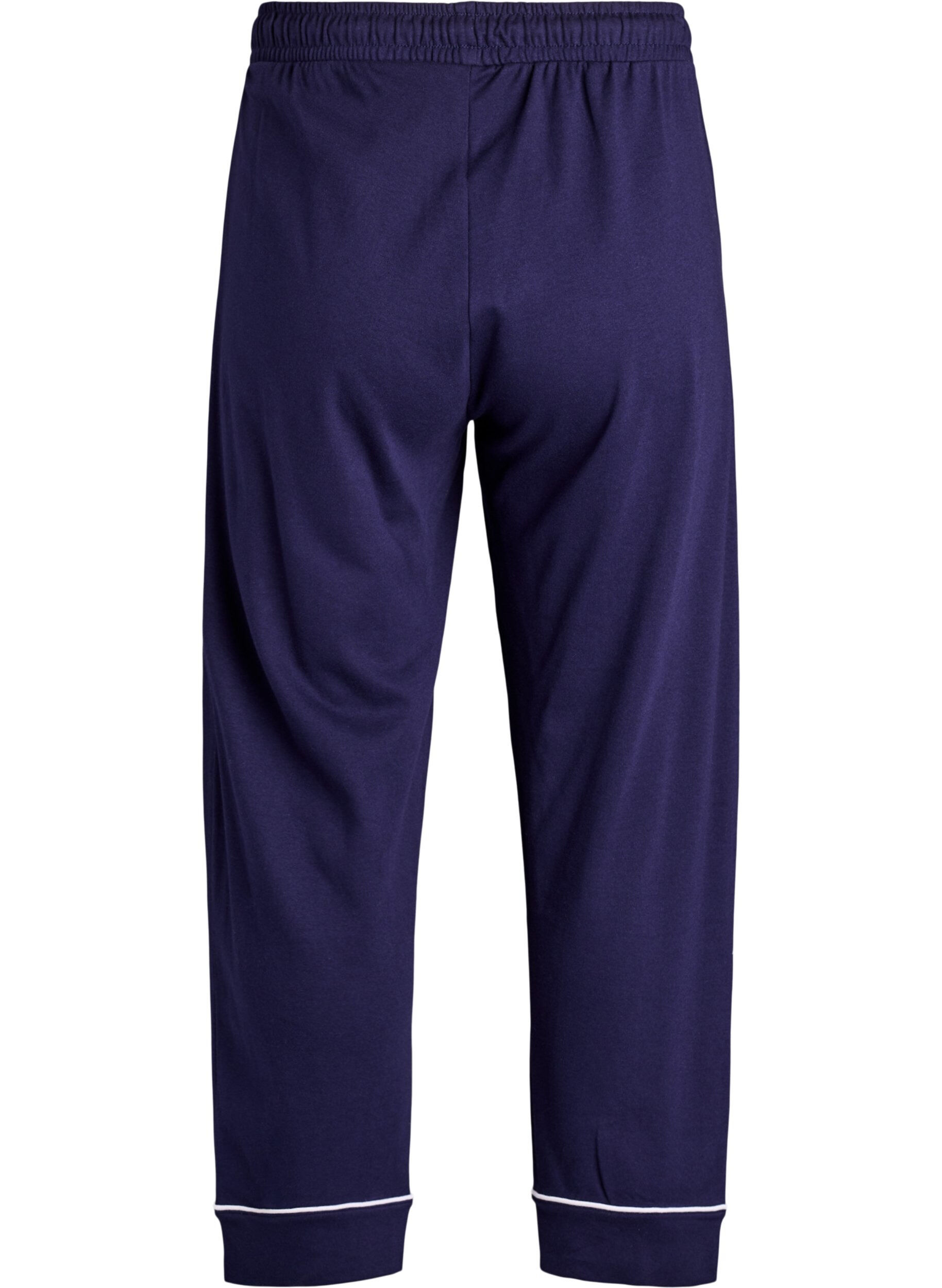 Zizzi Pantalon de pyjama taille haute en coton, Bleu, Packshot image number 1