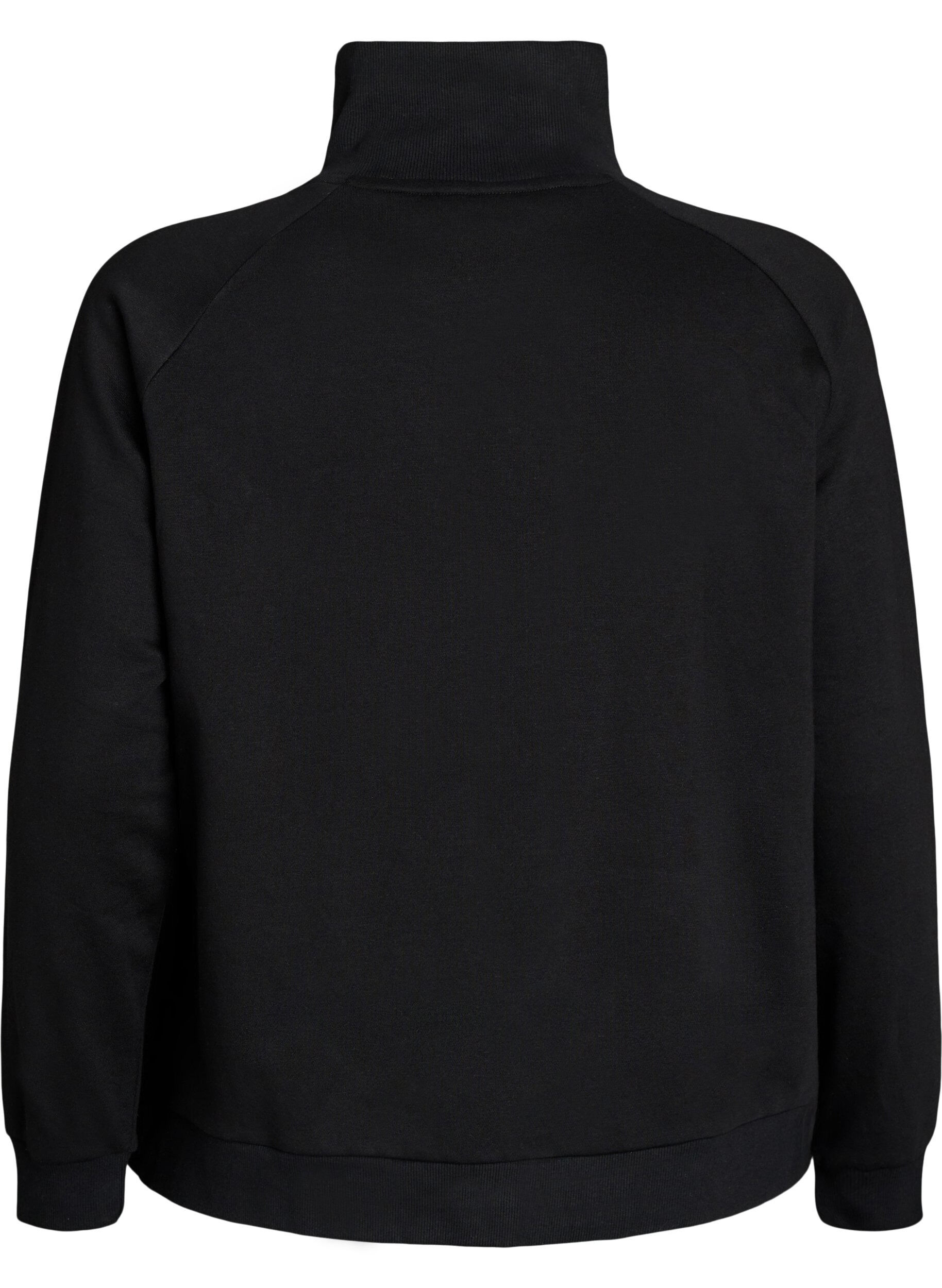 ZizziCardigan sweat avec col montant et zip, Noir, Packshot image number 1