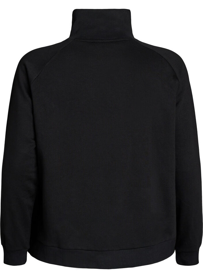 Cardigan sweat avec col montant et zip, Noir, Packshot image number 1