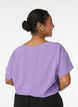 Bluse mit kurzen &Auml;rmeln und Rundhalsausschnitt, lila, Model image number 2