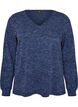 Bluse aus Jersey mit V-Ausschnitt und langen &Auml;rmeln, Blau, Packshot image number 0