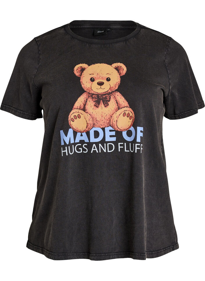 T-shirt graphique en coton bio, Noir, Packshot image number 0