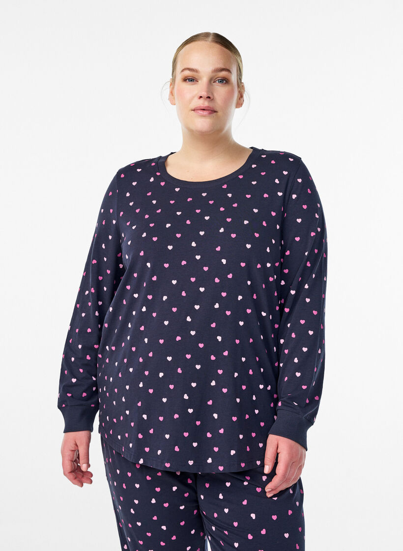 Bedrucktes Schlaftop, Blau, Model image number 0