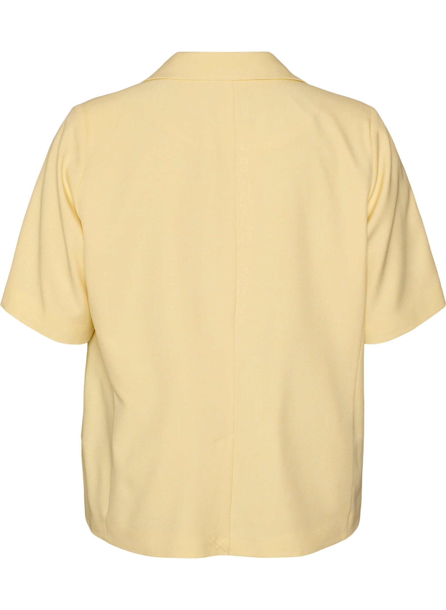 Zizzi Blazer mit kurzen &Auml;rmeln und Revers, Gelb, Packshot image number 1