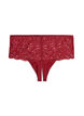 String hipster ouvert taille haute avec dentelle, Rouge, Packshot image number 1