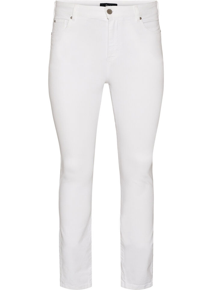 Jean Amy taille haute coupe super slim, Blanc, Packshot image number 0