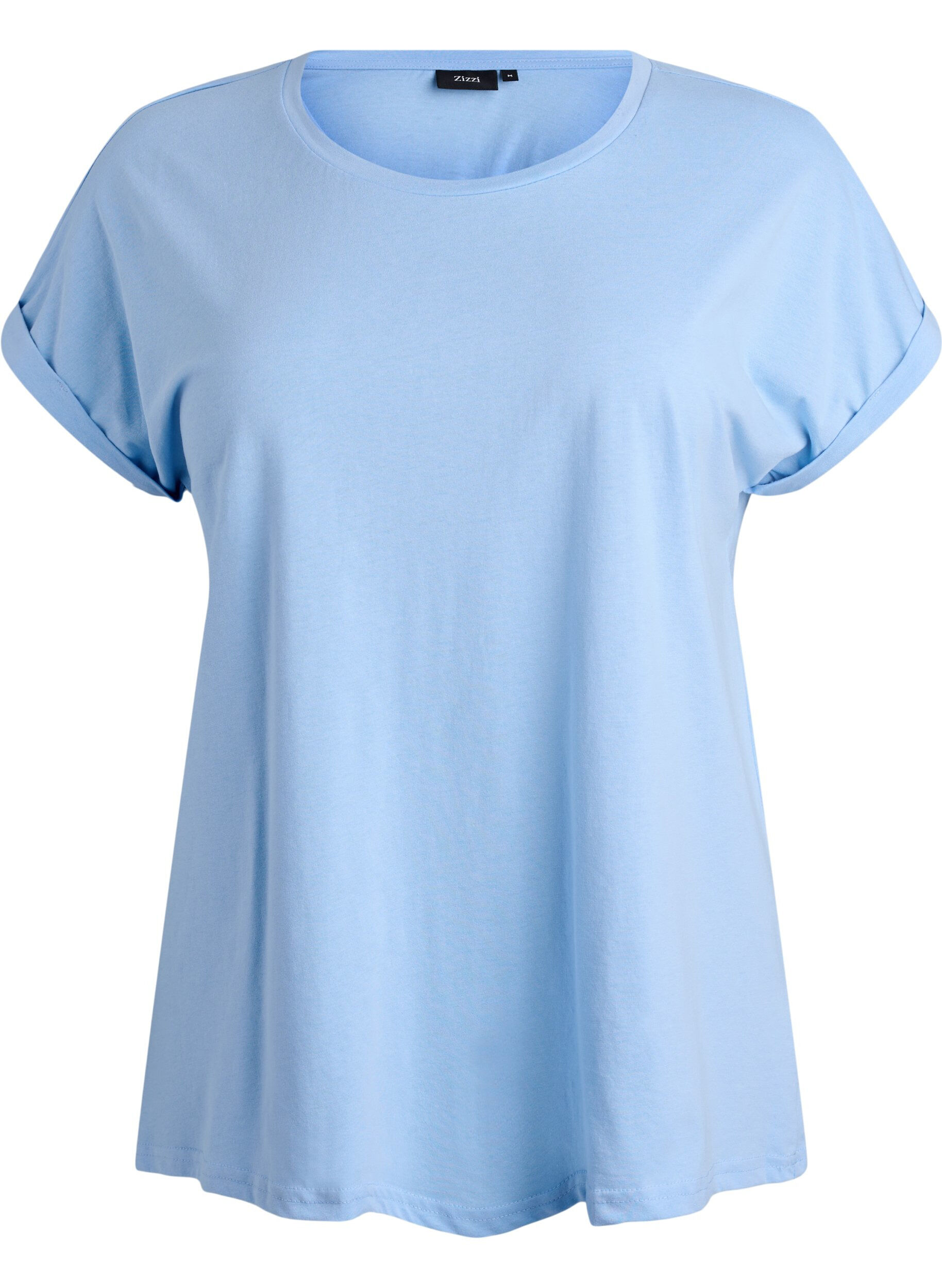 ZizziT-Shirt aus Baumwollmischung mit kurzen &Auml;rmeln, Blau, Packshot image number 0