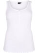 Geripptes Tanktop mit Knöpfen, Bright White, Packshot image number 0