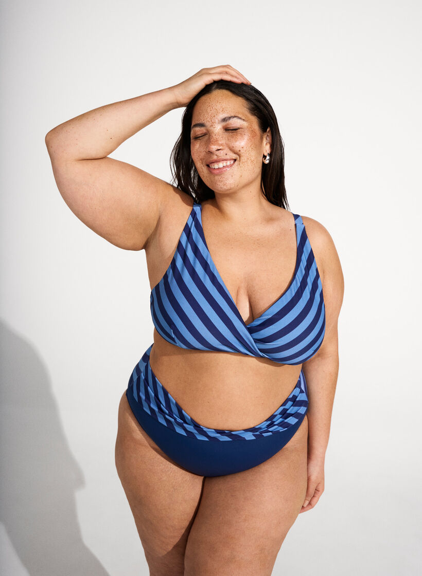 Culotte de bikini avec d&eacute;tail crois&eacute;, Bleu, Image image number 0