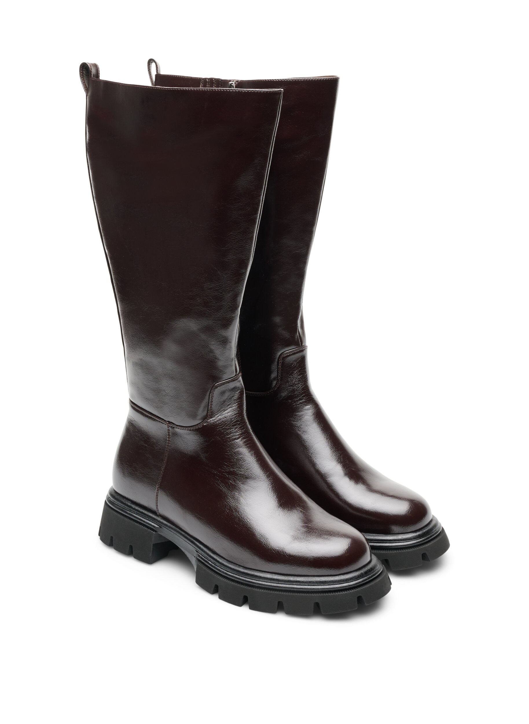 ZizziBotte haute &agrave; l'aspect l&eacute;g&egrave;rement craquel&eacute;, Marron, Packshot image number 1