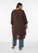 Chemise longue en lin et viscose, Marron, Model image number 1