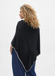 Poncho en maille fine, Noir, Model image number 2