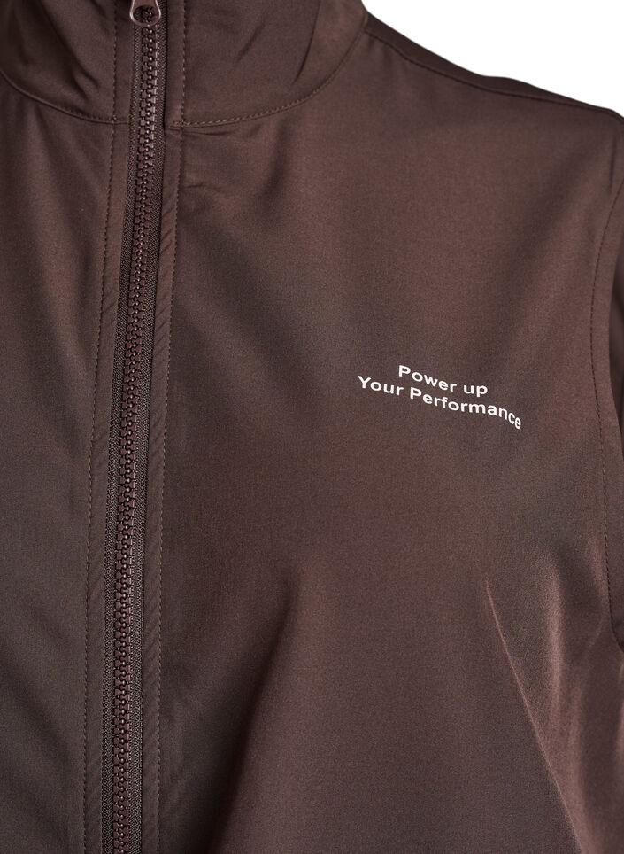 Ärmellose Weste mit Gummizug in der Taille, Braun, Packshot