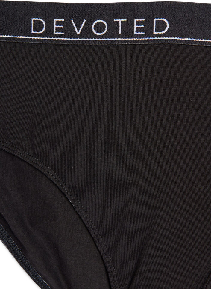 Culotte en coton à taille régulière, Noir, Packshot image number 2
