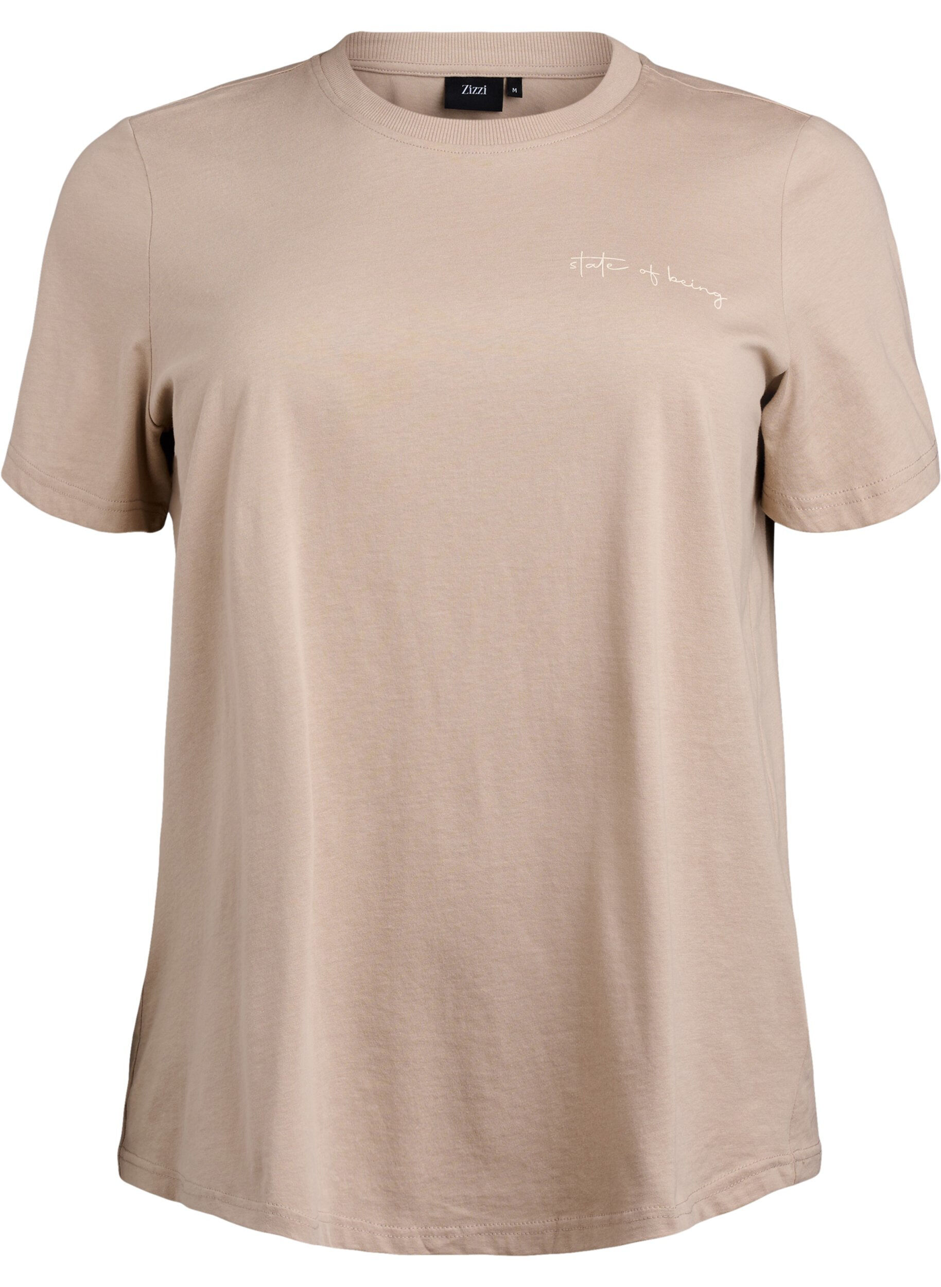 T-shirt avec imprim&eacute; de texte et col rond